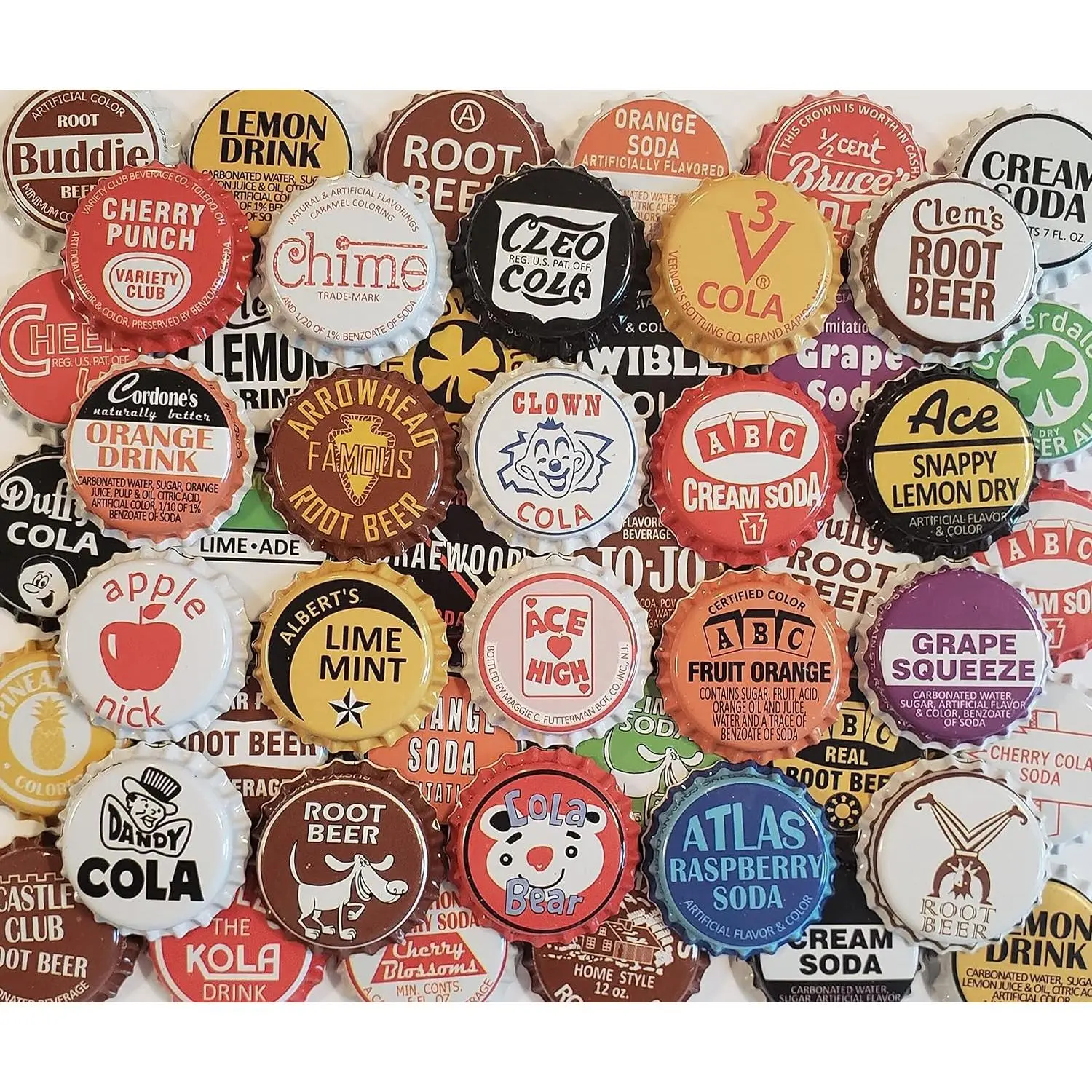 100 Soda Bottle Caps Few Repeats Soda Pop Multiple 1.25'' (31.75mm)