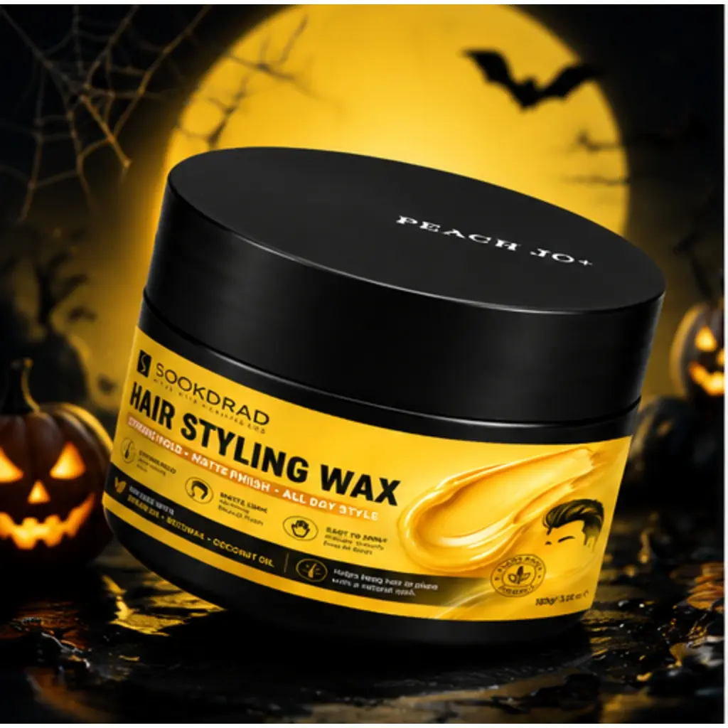 Hair Styling Wax, infused with argan oil, beeswax, coconut oil, strong hold, matte finish, all day style, easy to apply, easy to wash, natural look, plant-based formula, for hair, 100g/3.53oz