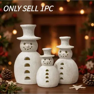 New Hot-Selling Terracotta Snowman Vintage Resin Snowman Christmas Decoration Tabletop Christmas Snowman Ornament Room Decor Ornament Christmas Ornaments Christmas Table Decorations