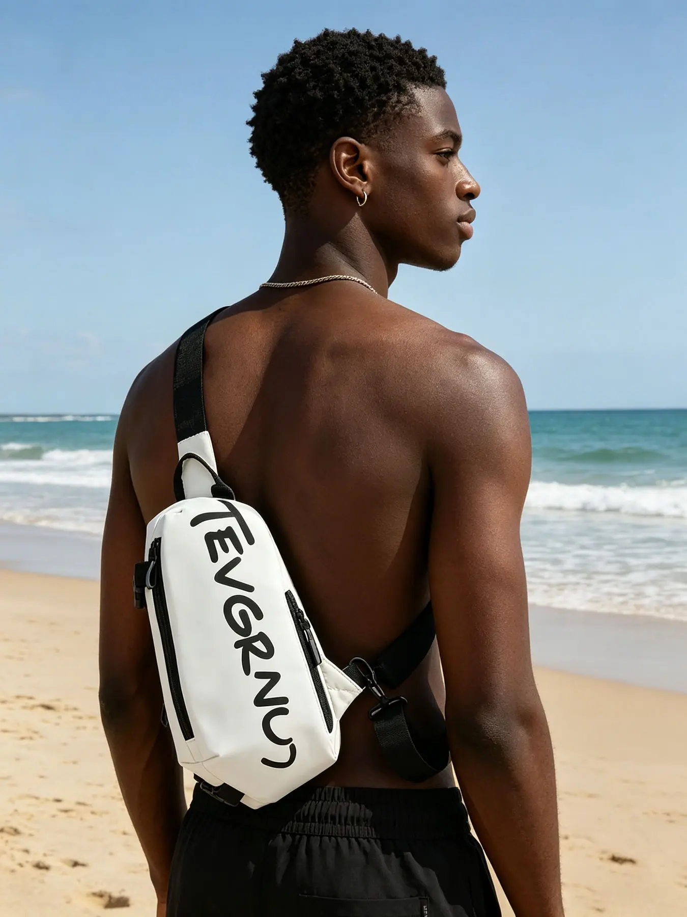 Trendy Letter Print Everyday Outdoor Sling Chest Bag, Adjustable Comfort Strap Waterproof Crossbody Purse, Casual Belt Bag, Popular Student Bag for Grocery, Friend Hangout & Street Style