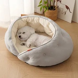 1pc Pet Bed Cat Bed Dog Bed Small Pet Special All-Season Semi-Enclosed Wrap-around Sleeping Bed with a Sense of Security Suitable for Small and Medium-Sized Dogs and Cats, Non-Slip and Moisture-Proof Bottom