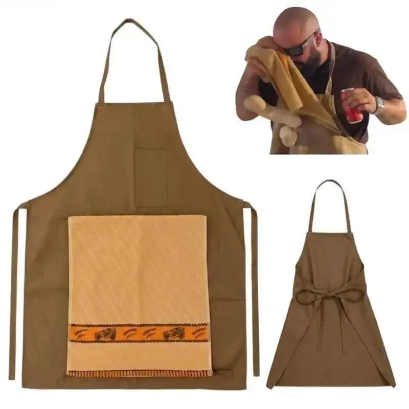 Funny Prank Chef Apron for Men, Waterproof & Stain-Resistant Polyester Kitchen Apron with Hidden Pockets, Adjustable, Washable & Tough Gag Gift for Dad, Brother, Funny Gifts For Dad, Gag Gift Winner