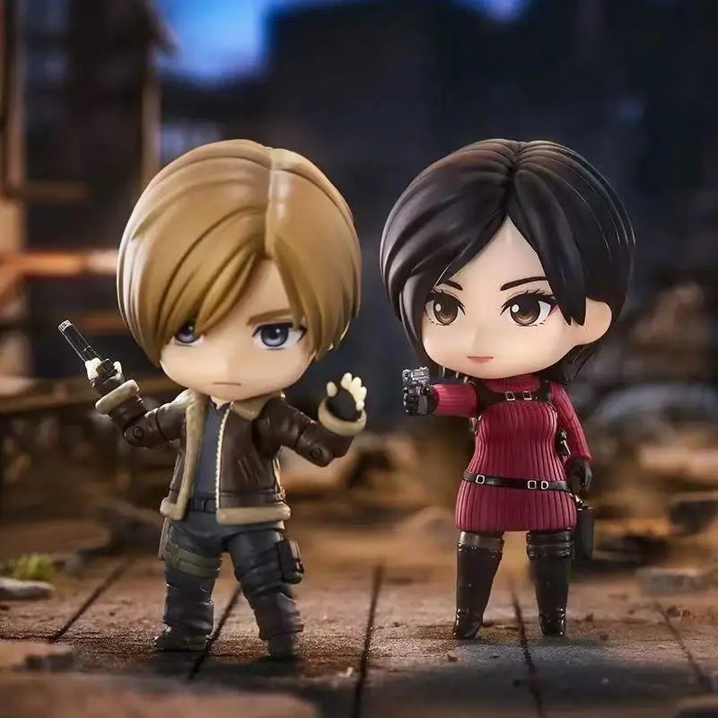 #2761 #2337 Ada Wong & Leon S. Kennedy Resident Evil Anime Figure Set  Swappable Faces Movable Joints Action Figure For Gift