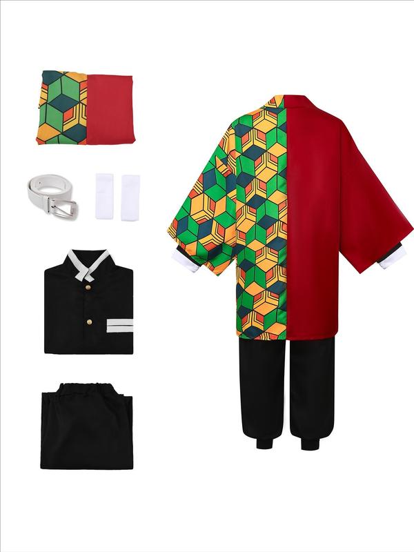 Anime Tomioka Giyuu Cosplay Costume, Demon Slayer Kimetsu No Yaiba Role Play for Adults, Halloween Carnival Clothing, Slim-Fitting Geometric Pattern, Costume Outfit Anime Tomioka Giyuu Cosplay Costume, Demon Slayer Kimetsu No Yaiba Role Play for Adults, Halloween Carnival Clothing, Slim-Fitting Geometric Pattern, Costume Outfit