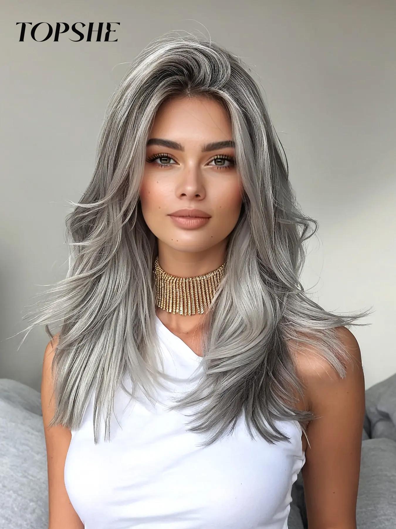 Elegant Long Curly Wig, Hand-Woven Lace, Breathable and Lightweight, Natural Look, Fashionable Style, Medium Length, All Seasons