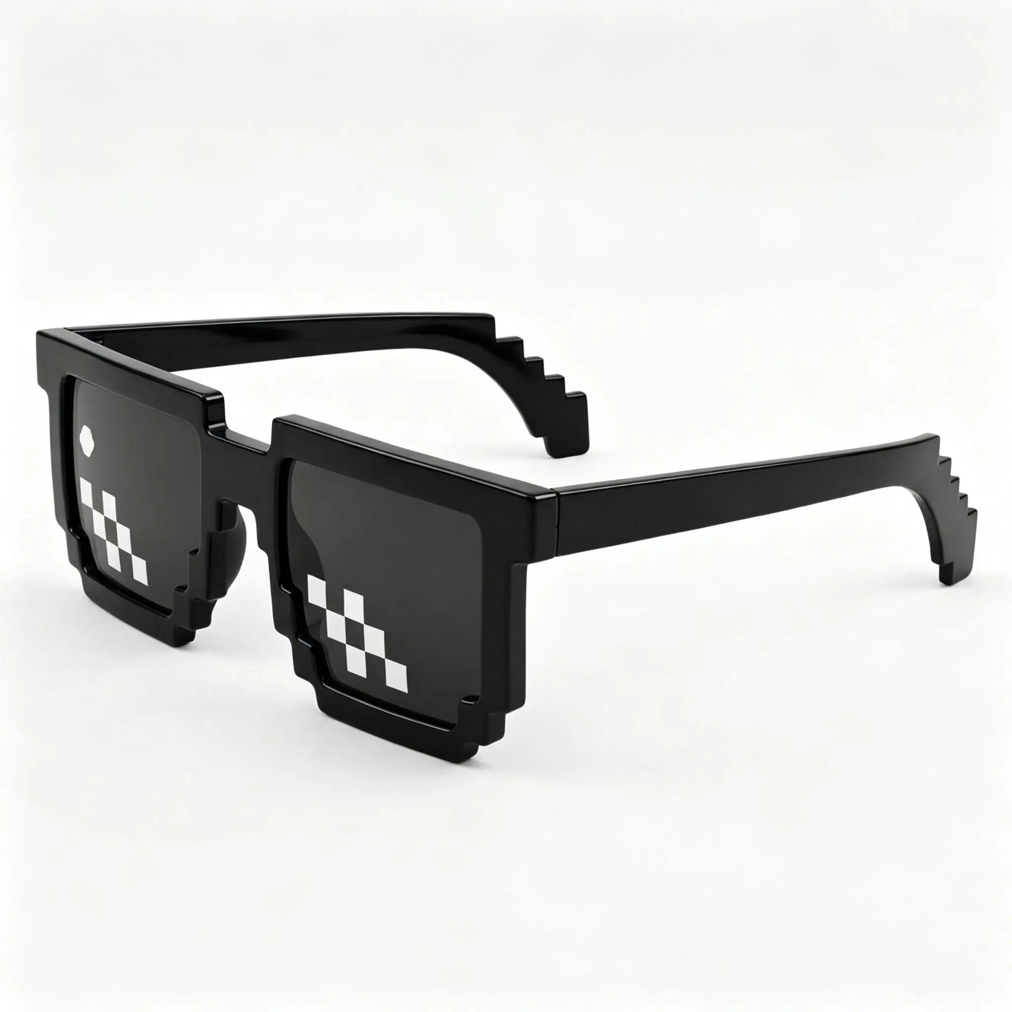 Mosaic Pixel Rectangle Glasses, Barcode Lens Novelty Eyewear for Parties, Festivals, Photo Props, Gatherings & Fun Costume Looks