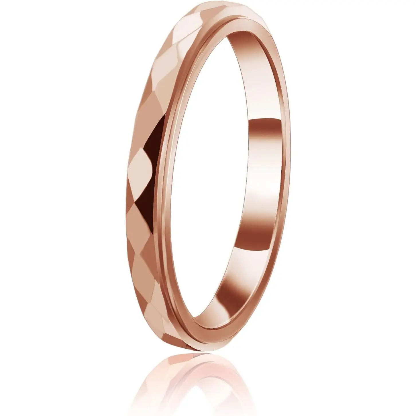 3mm Titanium Steel Anxiety Rings for Women Men Multi-faceted Wedding Band Fidget Rings for Anxiety for Women Rhombus Spinner Ring for Stress Relief Comfort Fit for Engagement
