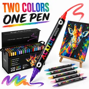 High-Density Pigment Premium Acrylic Markers | Quick Dry No Smudge, Paint on Wood Ceramic Canvas Metal Plastic for DIY Crafts & Art Creatio