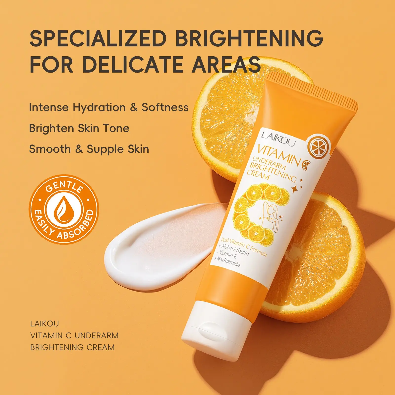 Vitamin C Underarm Brightening Cream 30g, Dual Vitamin C + Alpha Arbutin + Vitamin E, Lightens Dark Spots, Even Skin Tone, Non-Greasy Body Care,Underarm Dark Spot Corrector with Niacinamide , Radiant Soft Skin