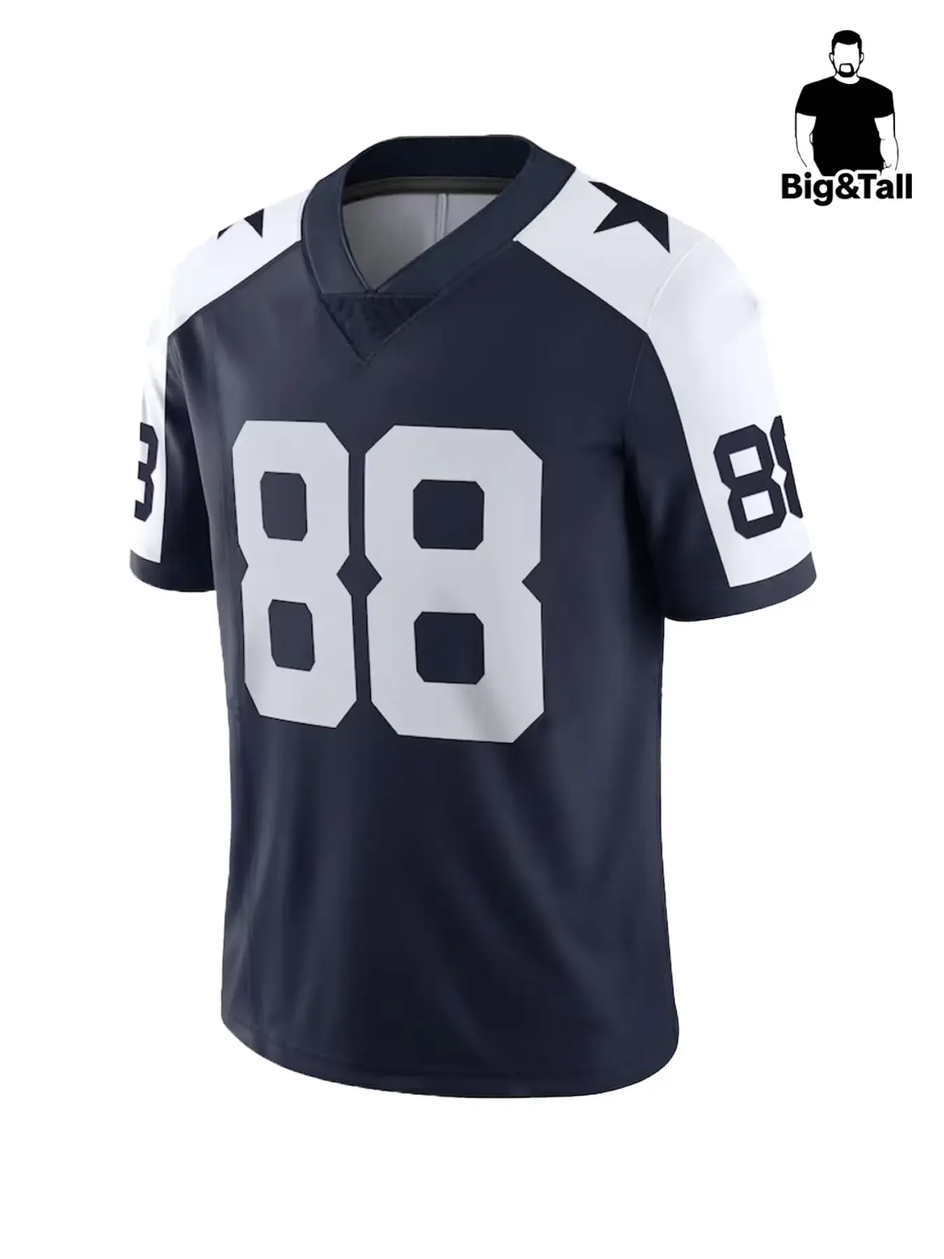 【Plus Size】 Number & Star Print V Neck Short Sleeve T-shirt, Jersey Tee, Casual Breathable Sports Tee for Men, Plus Size Men's Top for Summer, Athletic Sports Clothing, Casual Sporty Top, Casual Sporty Style