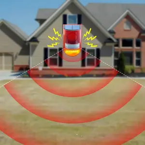 129dB Solar Alarm Motion Sensor with 6 LED Flash Modes | IP55 Waterproof Outdoor Security Siren for Home, Farm, Chicken Coop