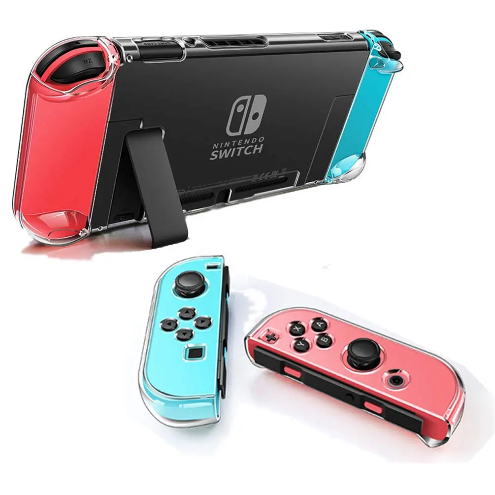 Dockable Clear Case for  ,  3 in 1 Protective Case Cover for   and JoyCon Controller with Clear Grip Cover Shock-Absorption( Clear,NOT for  OLED)