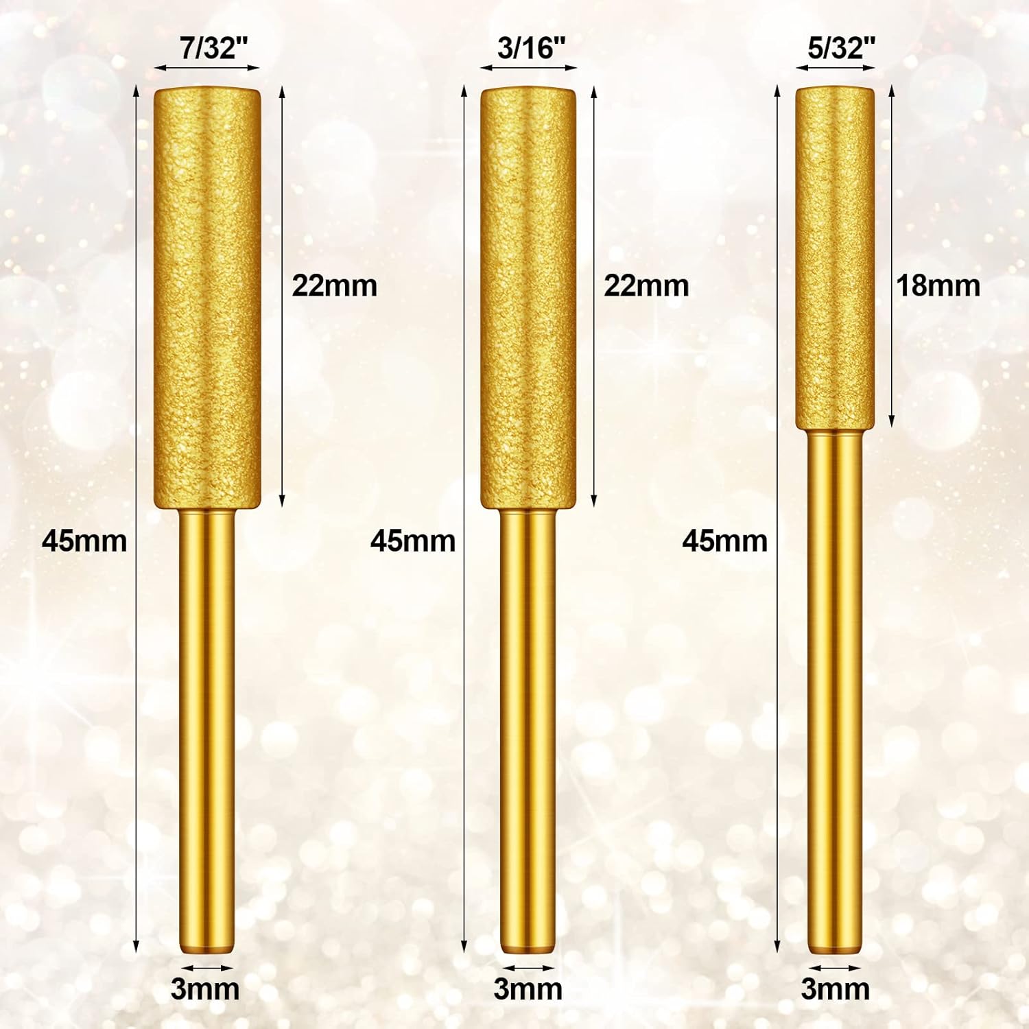 30 count Sharpener Stone Bit High Hardness Sharpening Titanium Plated Wheels Grinding Tool for Electric Chain Stone, 5/32, 3/16, 7/32 Inches () 30 count Sharpener Stone Bit High Hardness Sharpening Titanium Plated Wheels Grinding Tool for Electric Chain Stone, 5/32, 3/16, 7/32 Inches ()
