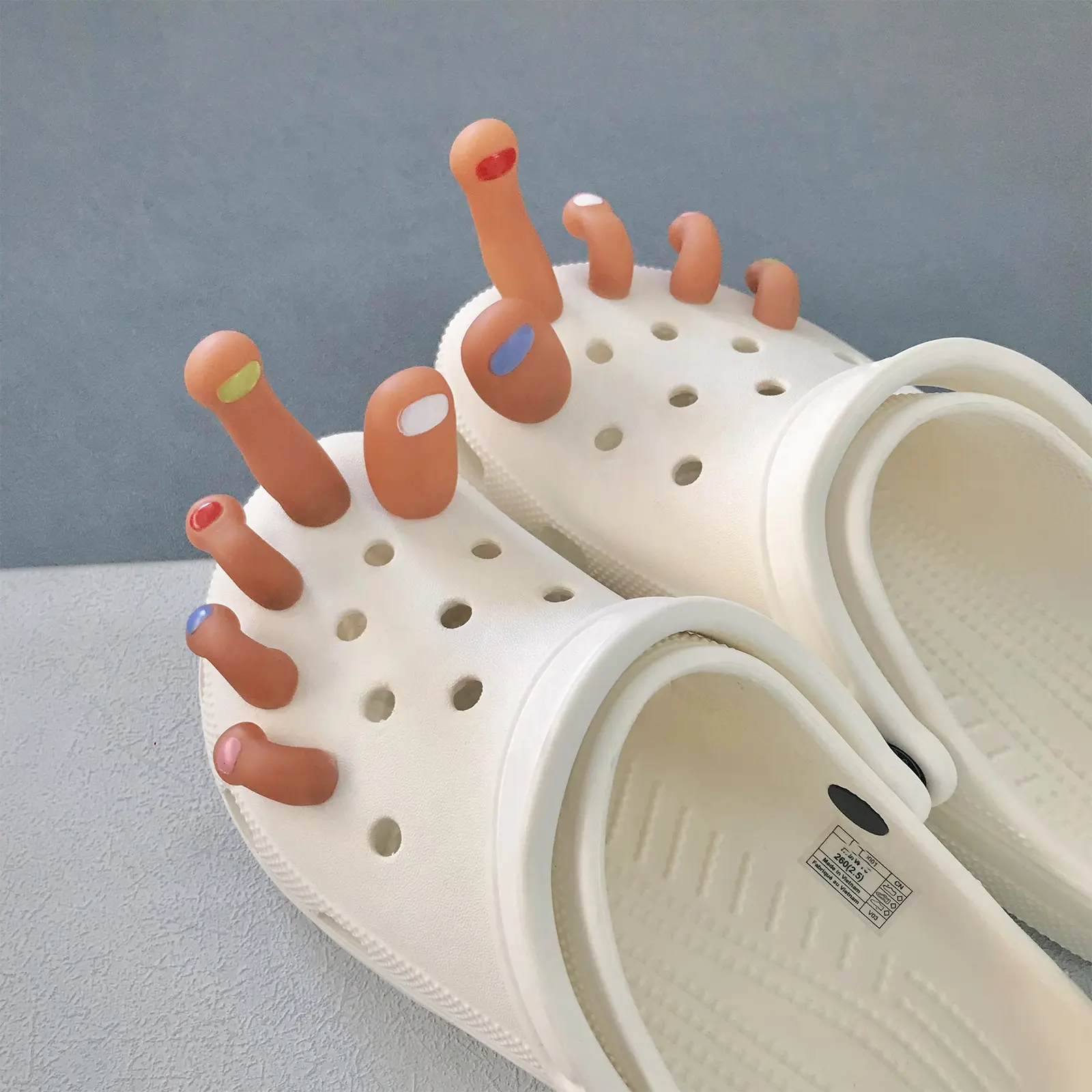 3D Toenail Set Croc Charms, High-Grade Rubber Detachable Charm, Funny Creative DIY Shoe Decoration Buckles, Buckle Type