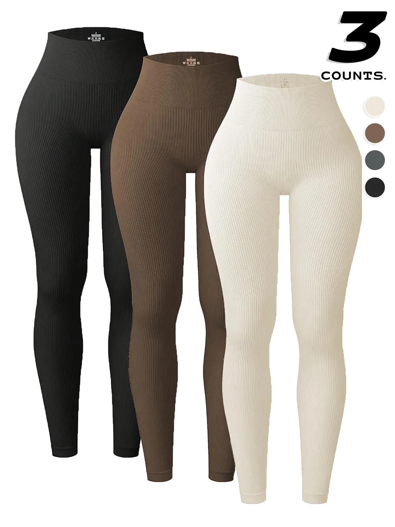 Women's Solid High-Waist Leggings, Casual Comfy Breathable Skinny Pants for Yoga, Gym & Workout, All-Season Bottoms