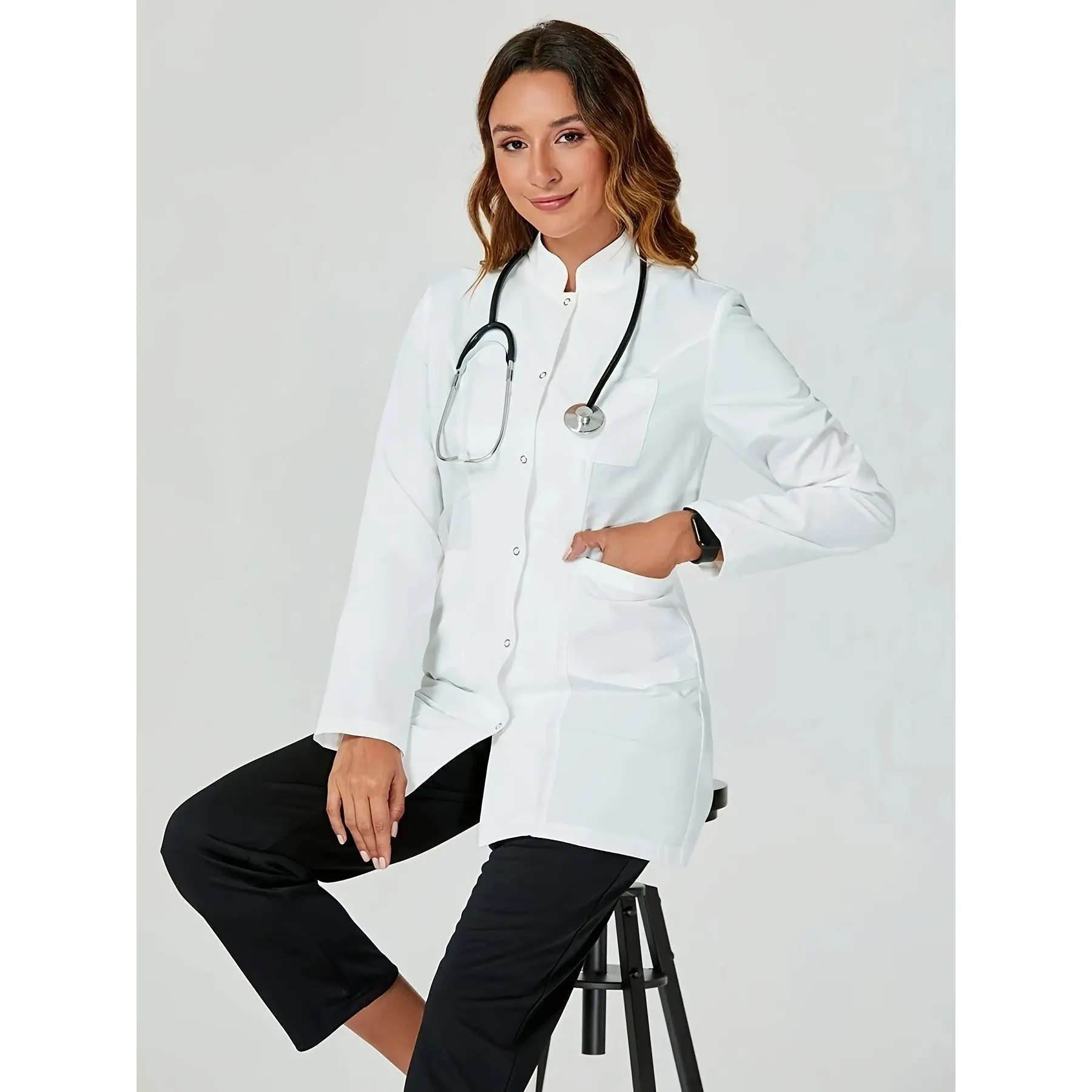 Laboratory Robe Jacket, White Lab Coat, Nurse Uniform, Work Uniform