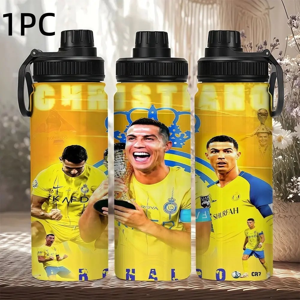 1PC 20OZ Cr7c Riyadh Victory Sports Insulated Water Bottle, Football Star Merchandise, Large Capacity Stainless Steel Cup, Fan Gift