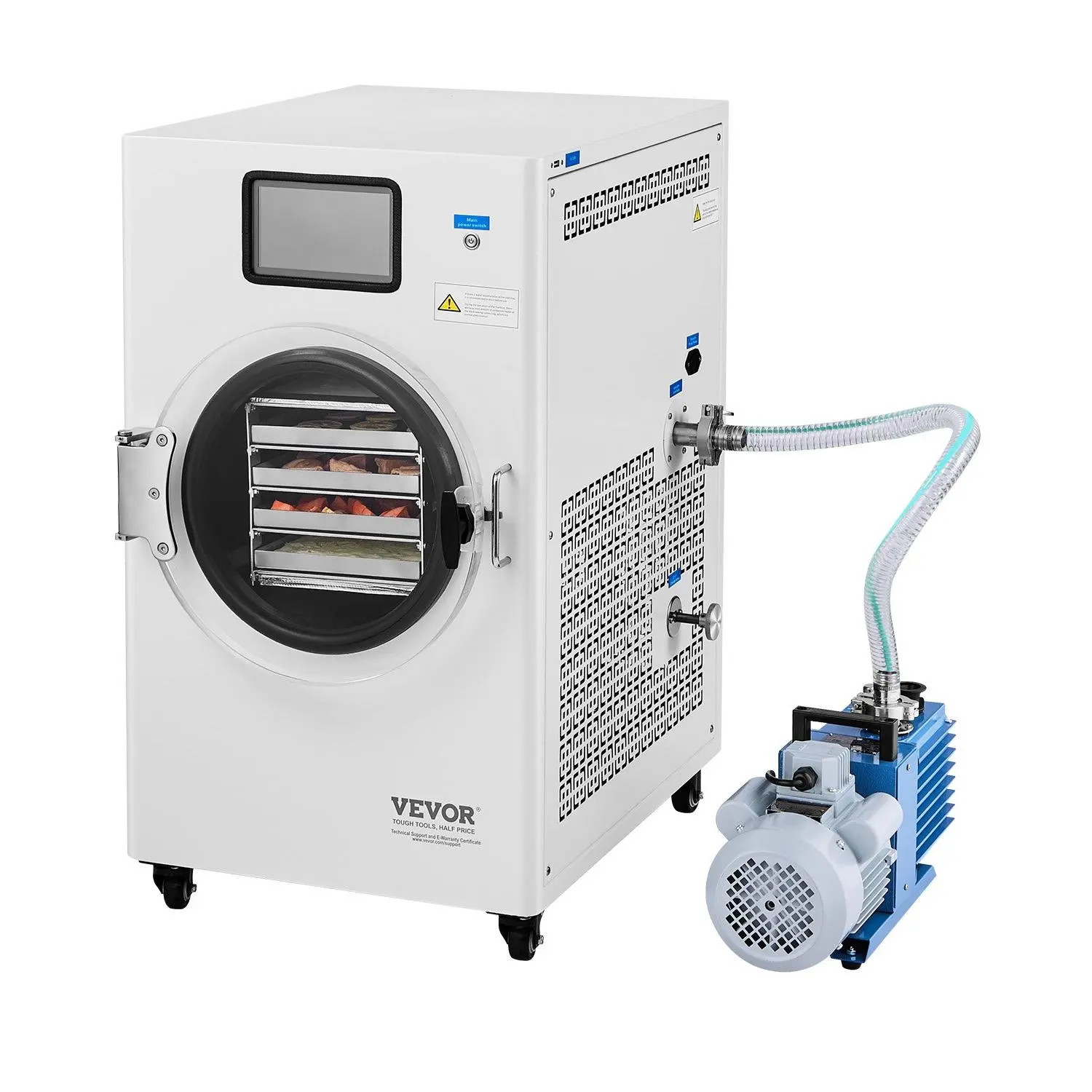 【DealsForYouDays】VEVOR Vacuum Freeze Dryer Machine, 8.8-13.2 LBS/Batch Food Freeze Drying Machine with 4-Layer Trays, Vacuum Pump, Adjustable Timer and Temperature Control, for Fruits Vegetables Meat, White