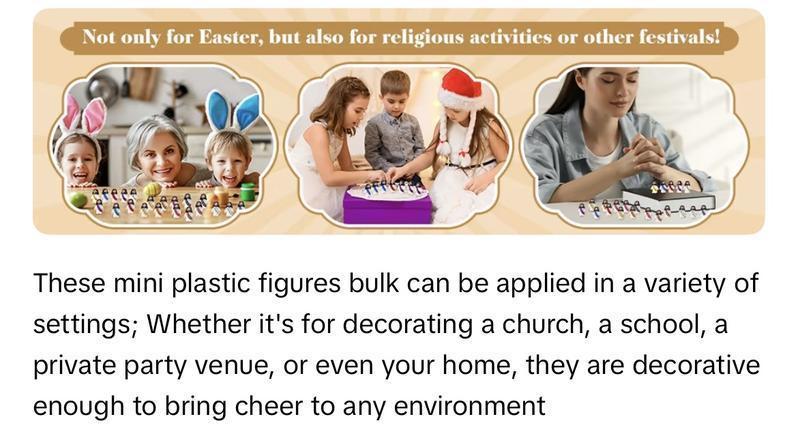 【God be with you】Mini Jesus Figures 50/100 pcs Original Design Little Jesus Figures with Jesus Love You Slogan Christian Baptism Gifts Christmas Easter Home Decoration Religious Ornaments