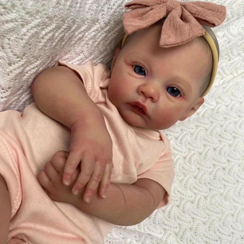 19-Inch Soft Silicone Reborn Baby Doll - Realistic Newborn Bebe Girl with Black Skin, Cloth Body, and Lovely Facial Expression - Ideal Birthday Gift for Kids