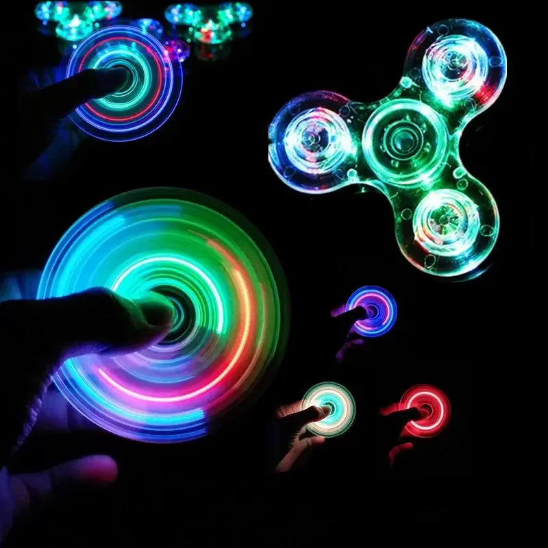 Luminous LED Light Spinner Hand Top Spinners Glow in Dark Light EDC Spinner Finger viral squishies home office slow  set tpr decompression squeeze mini 4-pack squishy super friend summervibes stretchy ideal favor flexible animal squeeze sen colorfu quick