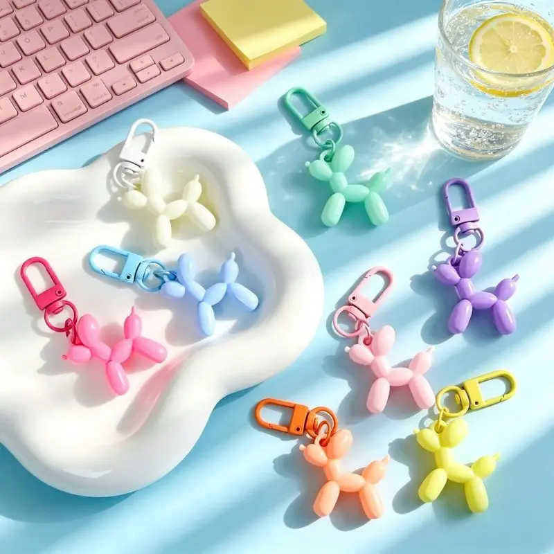 8Pcs Candy Pastel Acrylic Balloon Dog Charms, Smooth Glossy Kawaii Y2K Cream Jelly Ornaments, DIY Jewelry Making Supplies for Bracelets, Necklaces, Keychains & Backpack Charms, Random Colors, Lovely Birthday Gift for Teens, Best Friends and Couples