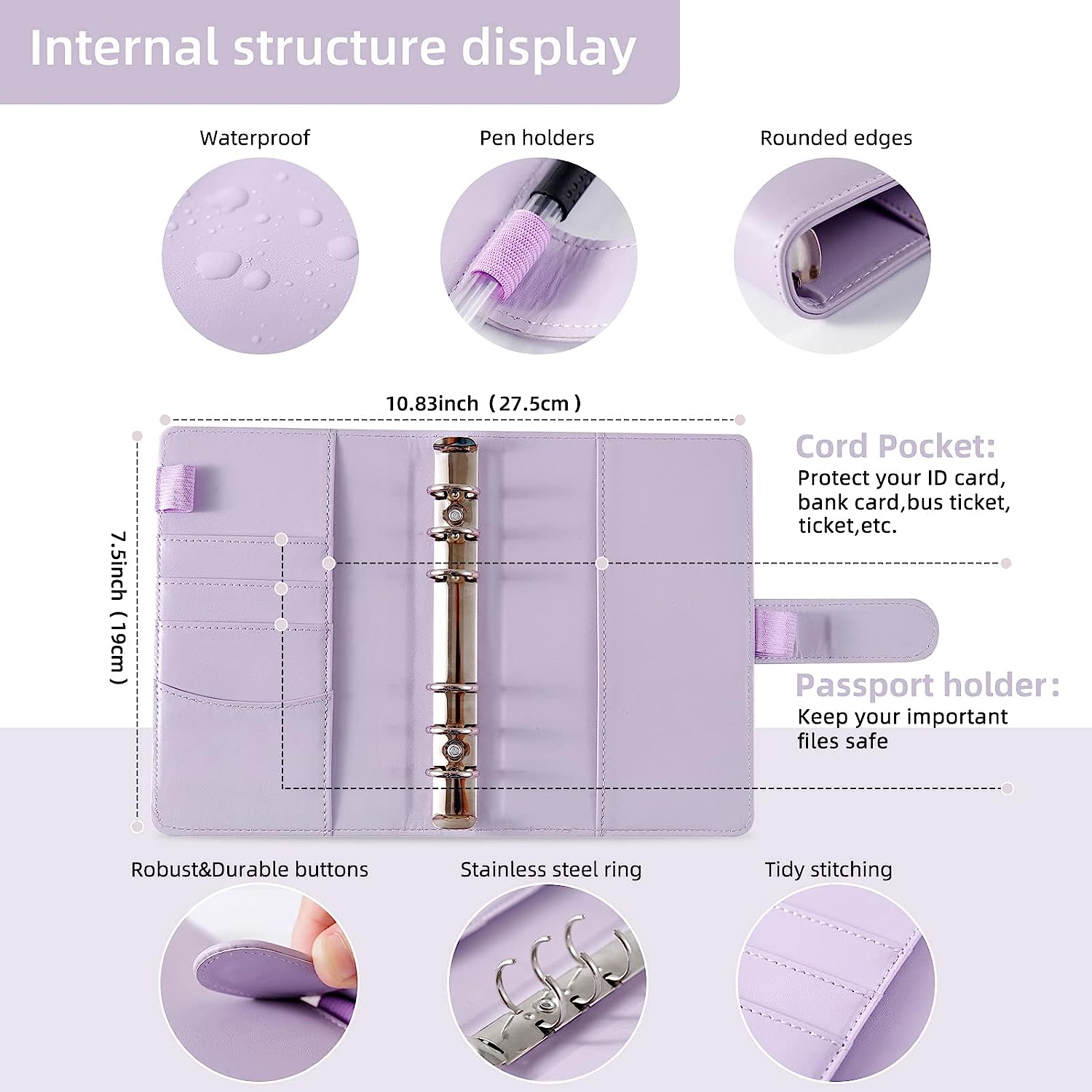 A6 Budget Binder Set, 1 Count Budget Planner with 2 Counts Personality Stickers & 12pcs Budget Sheets & 8 Counts Binder Pockets & 10pcs Multi-colored Labels, Stationery Supplies for Home School Office Dormitory