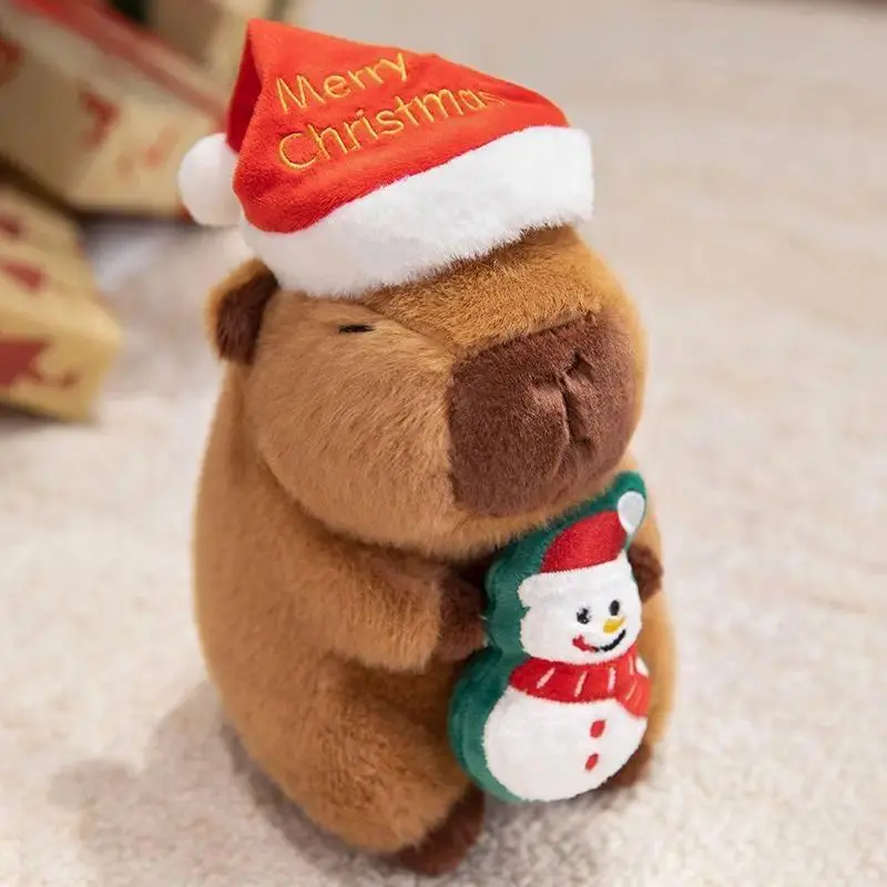 Merry Christmas Capybara Plush Toys Cute Stuffed Cuddly Tree Boot Snowman Gingerbread Man Capybara Doll Home Decor Festival Gift