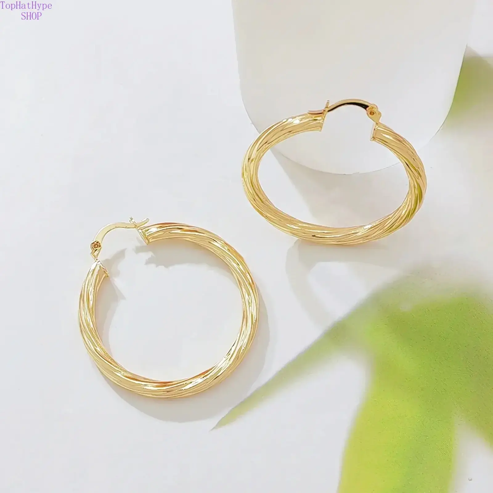 Dual Style Twisted Hoop Earrings, 14K Gold Plated & Tri-Color Interlocked Double Hoops, Versatile Statement Earrings for Daily & Party Wear