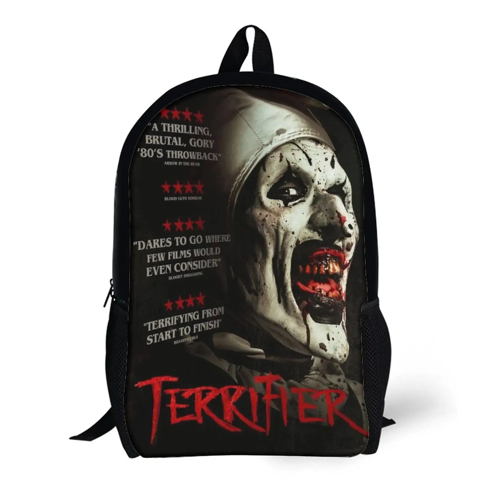Terrifier Halloween Preppy Backpack for Adults - Business & School Supplies, Horror Character Design, Durable Synthetic Fabric, Comfortable Adjustable Straps, Sturdy Construction