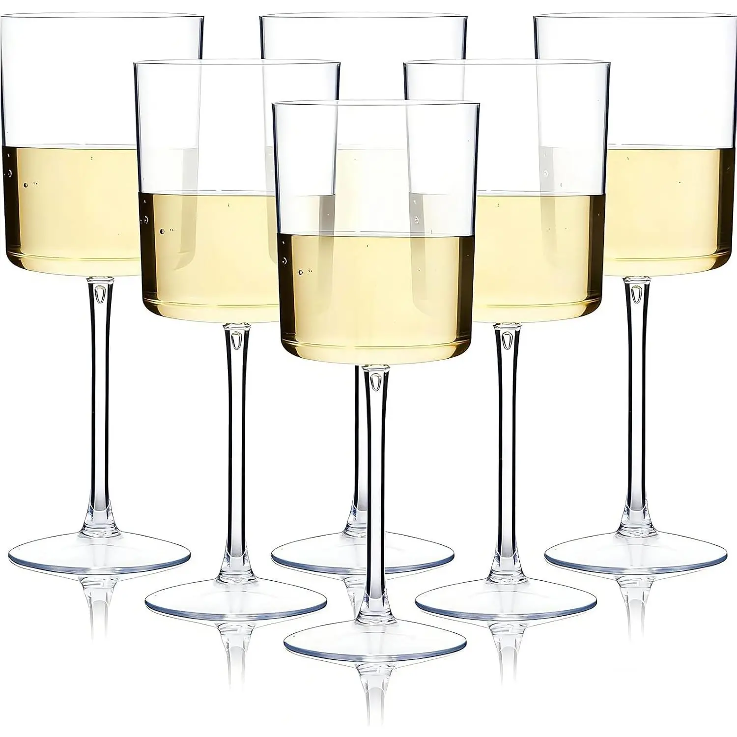 12‑Pack Heavy‑Duty Clear Stemmed Plastic Wine Glasses, 10oz Reusable Drink Cups for Wine, Champagne & Cocktails, Party Drinkware for Weddings, Anniversaries, Birthdays & Outdoor Gatherings