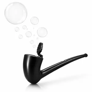 Bubblero Bubble Pipe Toy for Adults Realistic Smoking Pipe Bubble Blower Reusable Funny Novelty Gift Prank Toy Gag Gift Stress Relief Toy Fidget Toy Desk Toy Party Favor White Elephant Gift Fathers Day Gift for Men