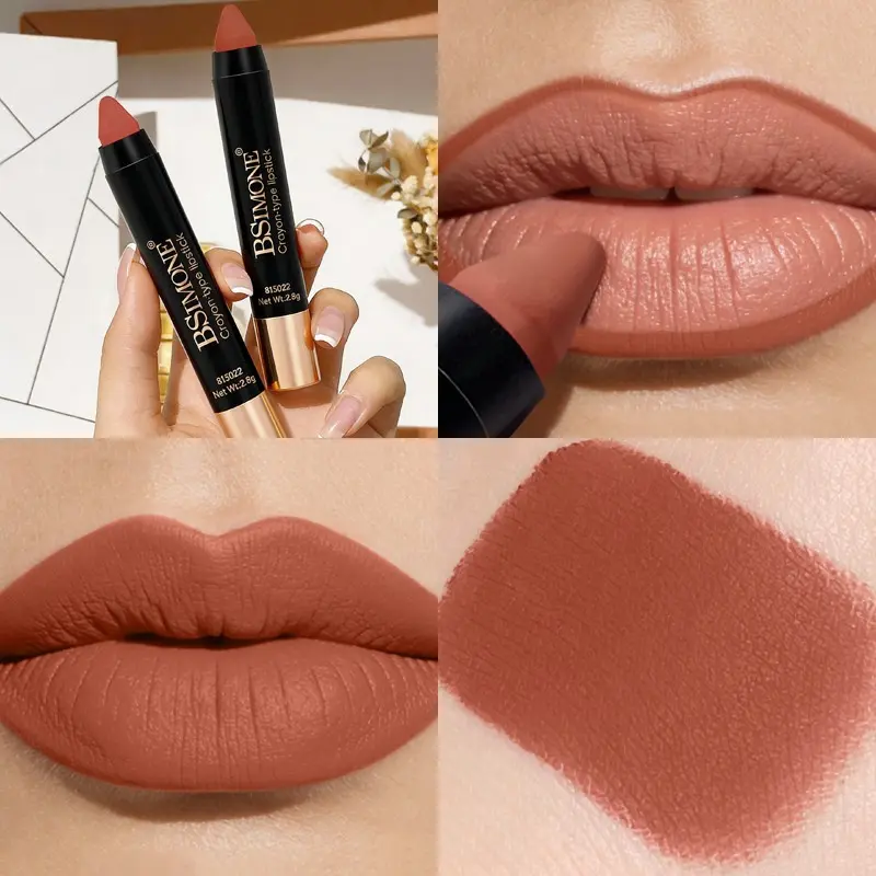 2‑in‑1 Lip‑Liner & Lipstick, Lipstick Makeup, Non‑Transfer Crayon Lipstick, Waterproof Rust‑Terracotta Matte Lip Pencil, Budget‑Friendly, No‑Fade, All‑Day Wear for Busy Women, Sweat‑Resistant & Waterproof, Ideal for Workout, Beach