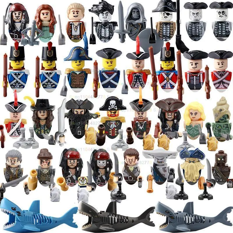 2026 New BR885 Movie Sparrow-Style Pirates of The Caribbean Jack Minifigures, 4.5cm ABS Building Blocks & Parts, Classic Toys for Christmas Gifts