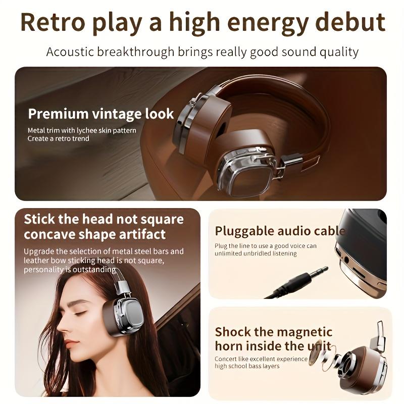 [Deep Bass Headset] Bluetooth Headphones, HD Stereo Sound Over Ear Headphones with Built-in Microphones, Deep Bass 20 Hours Playtime, Fast Charge BT 5.2 Headset for Adults, School, Travel