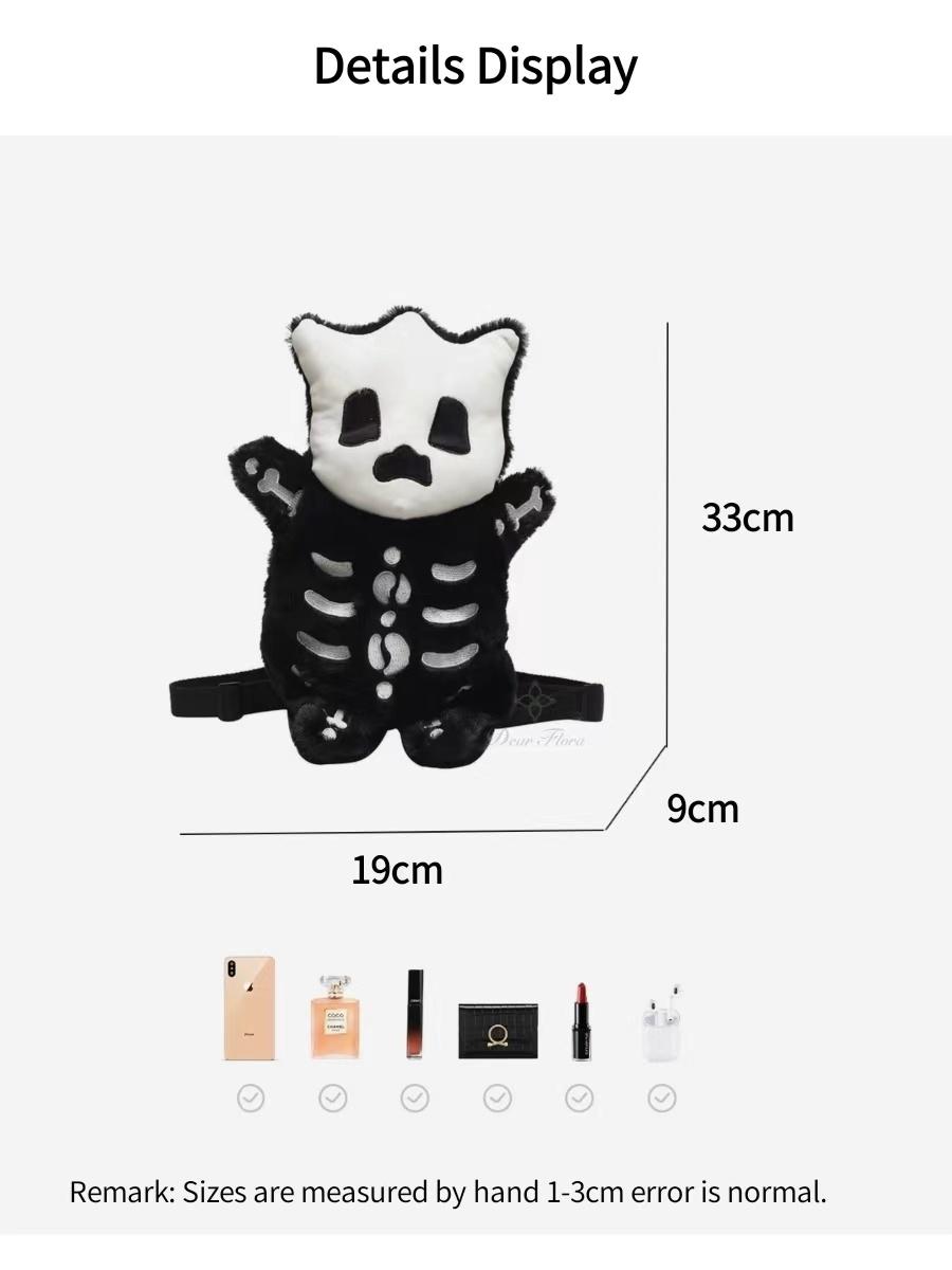 Y2K Novelty Cute Plush Backpack Cool Gothic Knapsack Harajuku Girl Street Personality Backpacks Fashion Women's Travel Rucksacks