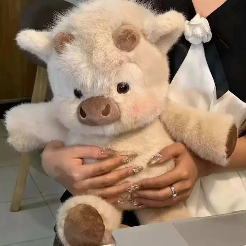 17-Inch Running Cow Plush Toy, Highland Cow Shape Plush Animal Doll, Cute Birthday Gift, Soft and Cozy Stuffed Friend, Soft Huggable, Stuffed Animal Gifts