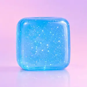 Jelly Squishy Cube, Soft Handheld Fidget Toy, Glossy Translucent Sensory Play Block for Desk, Home, Office, Study and Gift Use