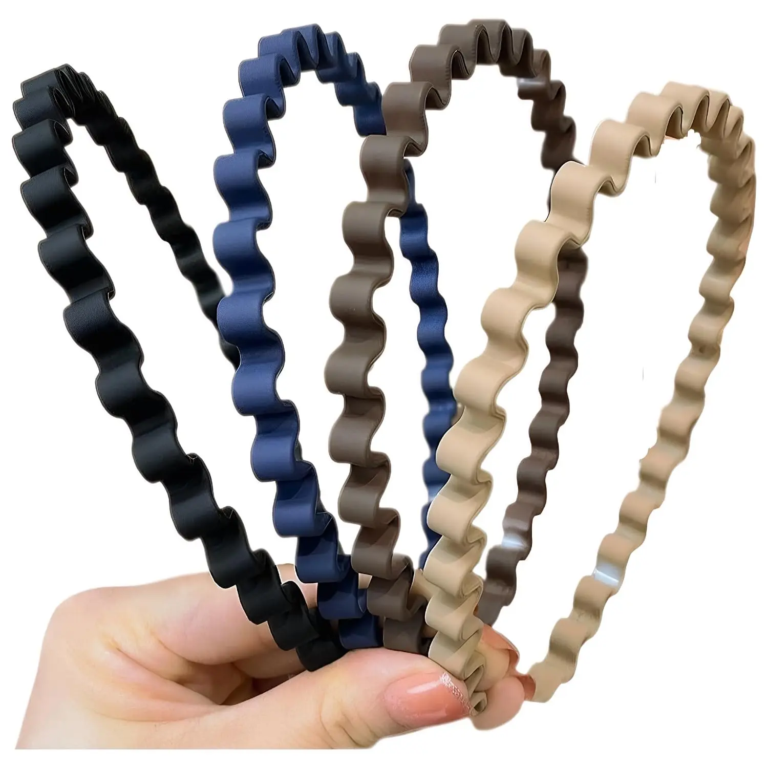Zigzag Headband, 2026  Korean Style Headbands, Women Zigzag Headbands, 4 count Fashionable Women Headband