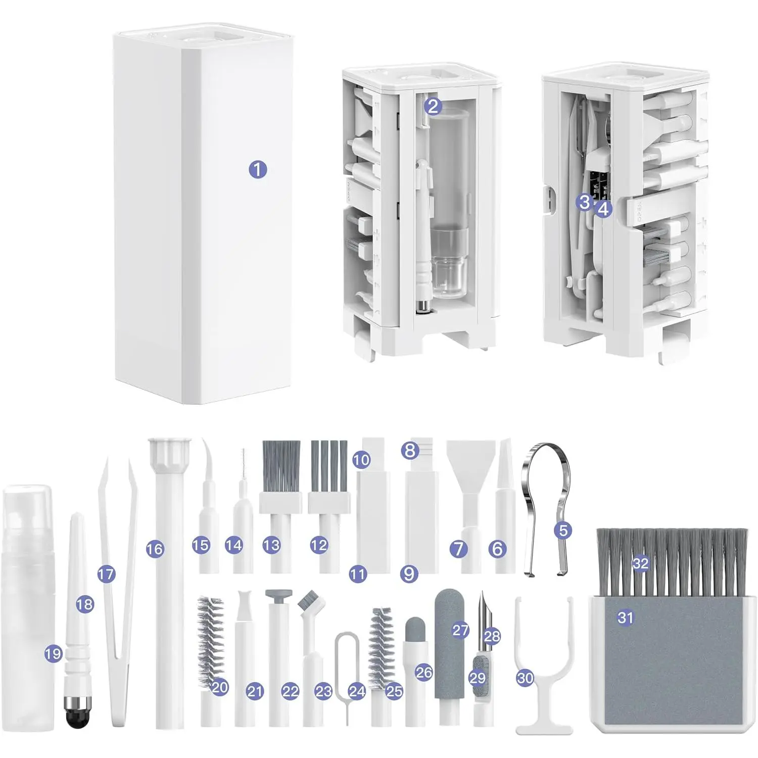32-in-1 Electronics Cleaning Kit for Phone, Earbuds, Keyboard & Camera Lens |  Port Cleaner | Compatible with , AirPods, Android Devices, Laptop &  | -in- Cleaning