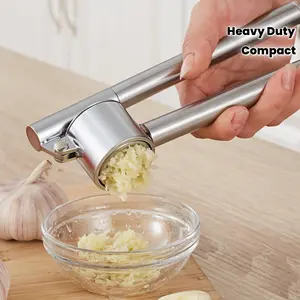 1pc Heavy-Duty Manual Garlic Press & Ginger Squeezer - Heavy-Duty Aluminum Construction, Ergonomic Handle, No Electricity Needed - for Home, Kitchen, Ginger Preparation, Sturdy Build, Compact Design, Restaurant Use - Easy-Clean Design