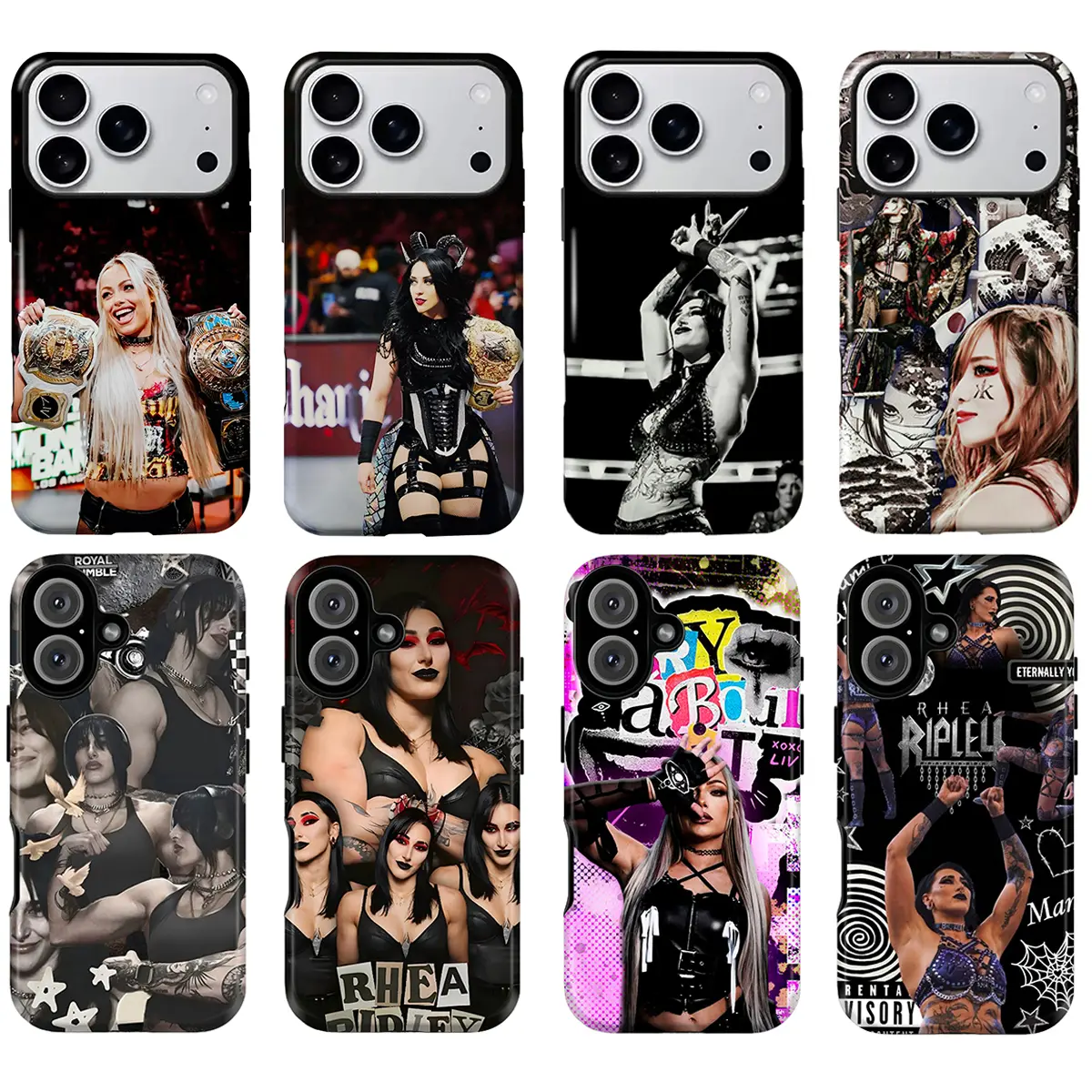 Fashion Cool WWE INS Style Women's Champion Shockproof Magsafe Phone Case for IPhone 11 12 13 14 15 16 17 Pro Max Plus Air for Samsung phones Holiday Gift Protection