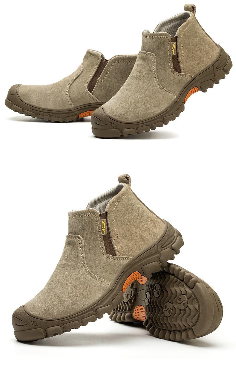 Men's Summer Breathable Anti-Smash Anti-Puncture Lightweight Welding Anti-Scald Construction Site Work Shoes with Steel Toe