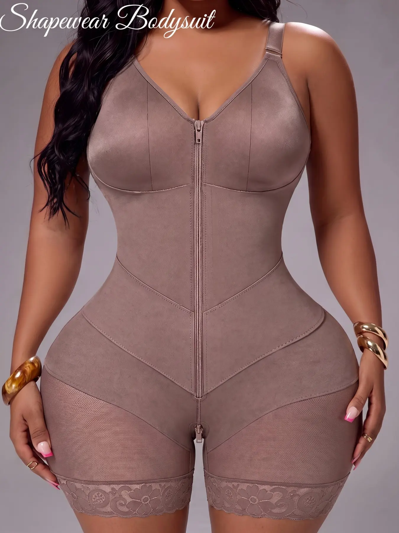 1 Count Women's High Compression Body Shaperwear, Fajas, Colombian Shapewear With V-shaped Belts, Waist Trainer, Butt Lifting And Tummy Control Hourglass Curves Jumpsuit, Tight-Fitting Body Shaper Romper, Perfect For Daily Wear & Office Use