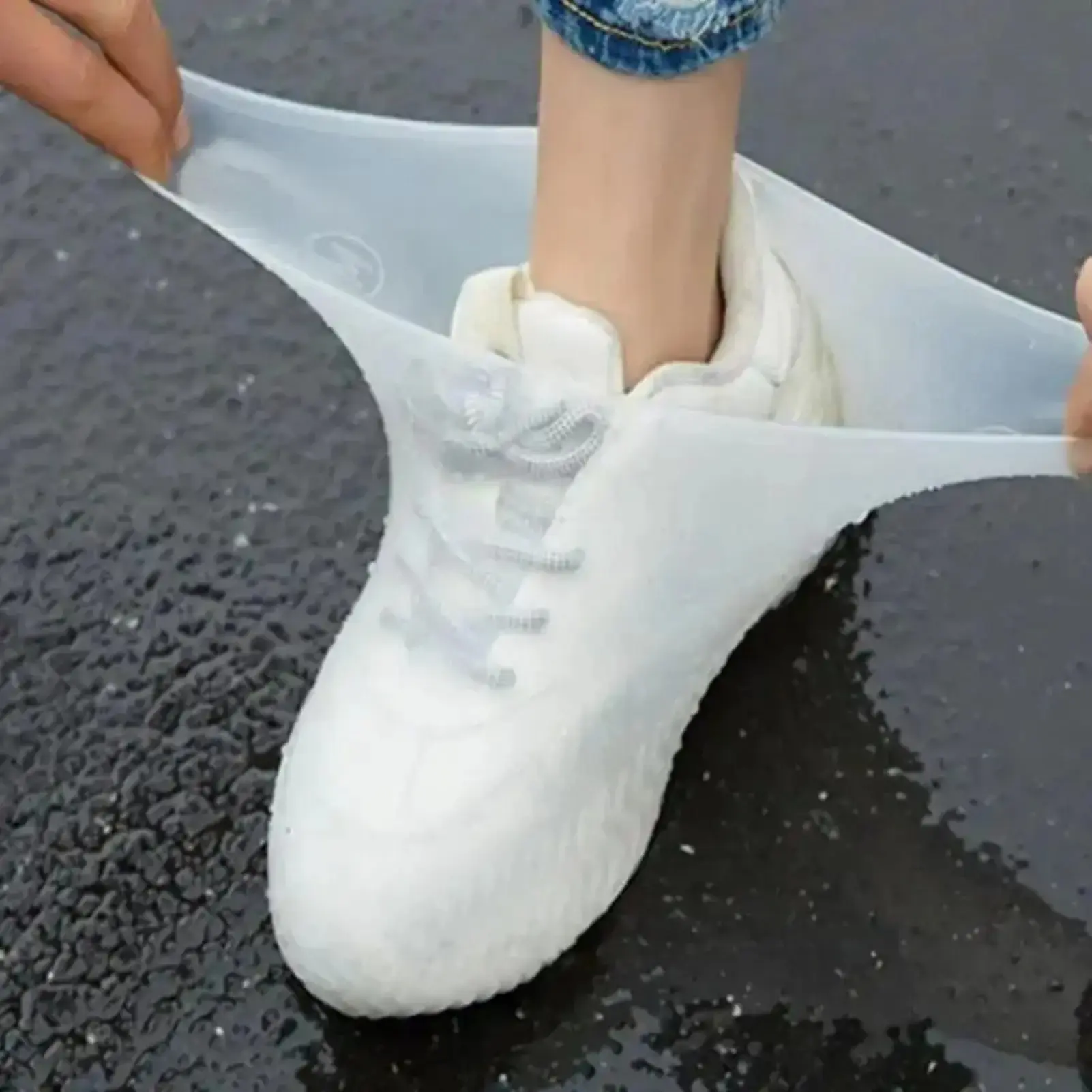 Reusable Waterproof Shoe Covers, Non-Slip Rain Boot Protectors with Lightweight Design, Durable Weatherproof Footwear Covers for Travel, Hiking, Cycling, Camping & Rainy Days