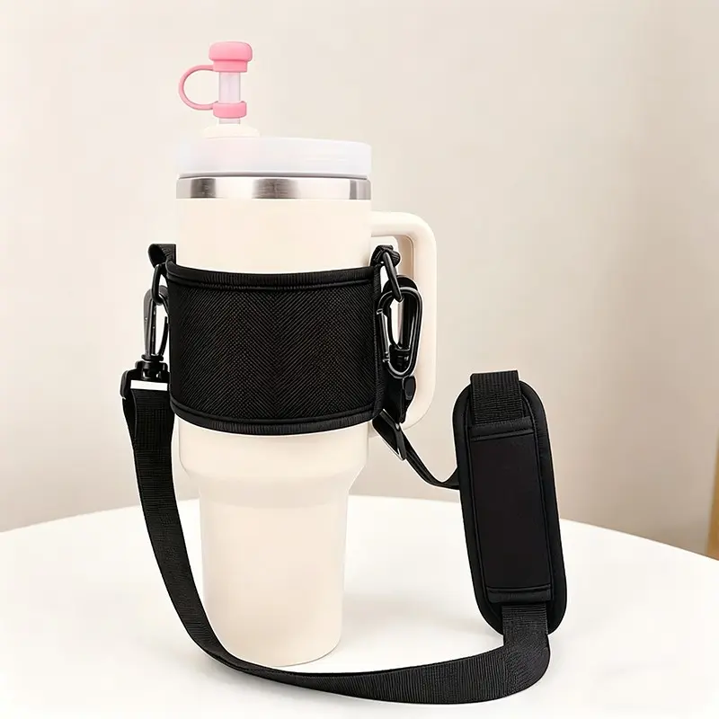 Water Bottle Holder with Strap, Adjustable Rope, Suitable for 30oz/40oz Flat Bottom Cups, Outdoor Cup Bag Accessory, Drink Holders