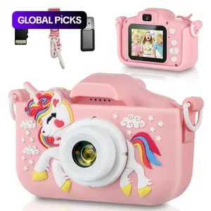 Toy Unicorn Mini Camera for Kids, Selfie Digital Camera with Memory Card, Strap, Reader, Birthday Christmas Gift for Boys Girls #GLOBAL PICKS