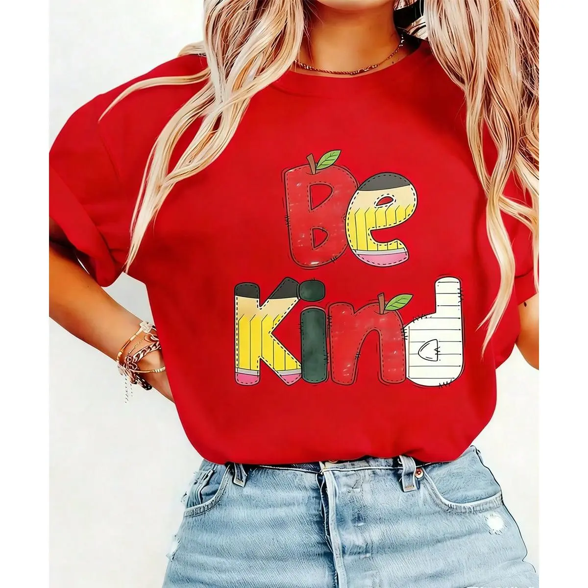 Teacher T-Shirt, Teacher Gift, Best Teacher Gift, Elementary School T-Shirt, Back To School Education T-Shirt, Classroom Clothing, Educator Clothing, Daily Wear, Casual Teacher Shirt, Breathable Fabric, Kindness Apparel, School Employee Shirt men manga