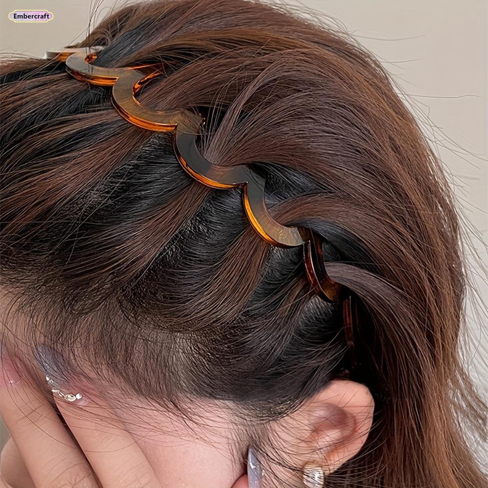 Black Twist Headband for Women, Non Slip Braided Hairband with Gold Bead Chain, Soft Mesh Fabric Headband for Spring Summer, Volumizing Fashion Hair Accessory for Daily Wear, Makeup, Party and Travel