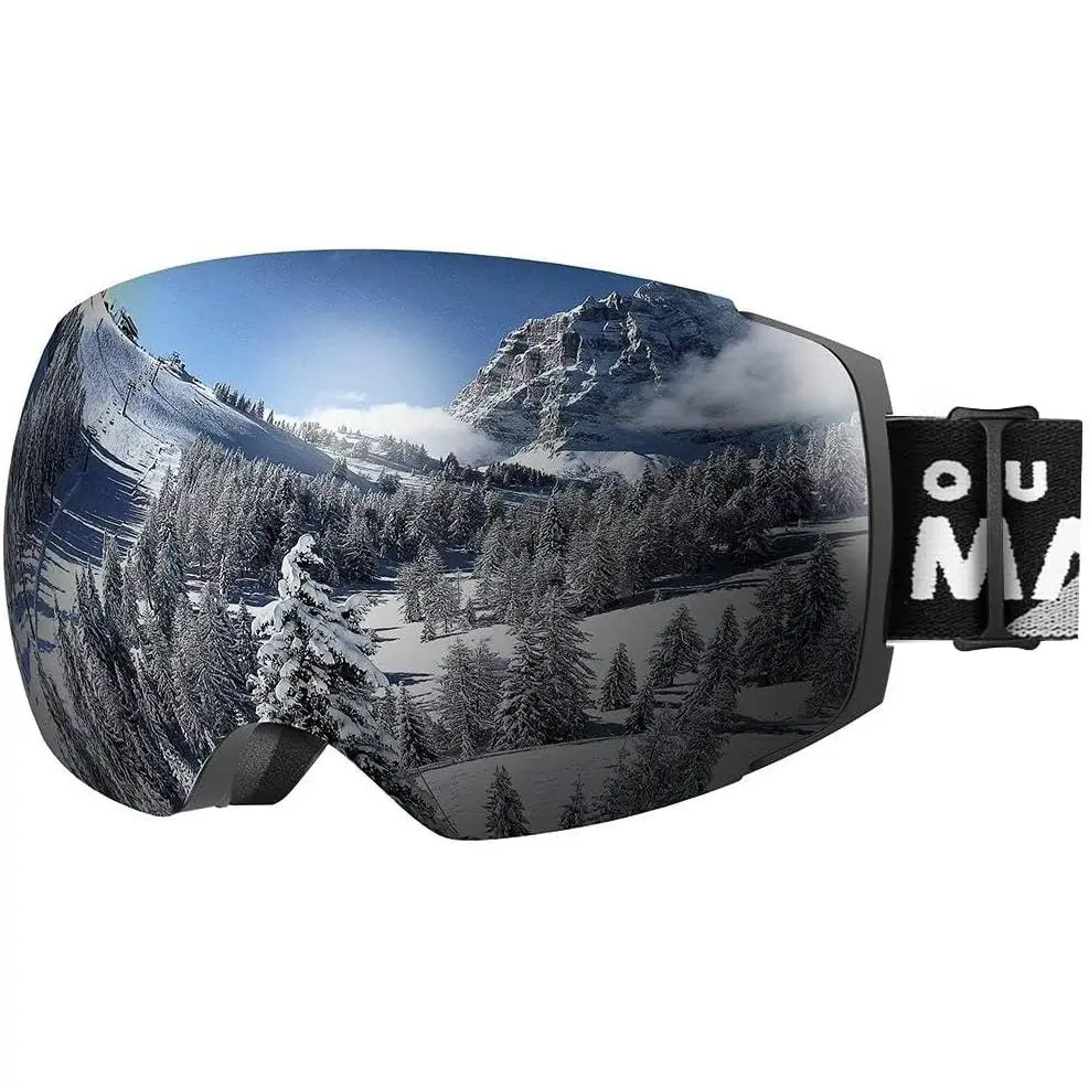 Ski Goggles PRO - Frameless, Interchangeable Lens 100% UV400 Protection Snow Goggles for Men & Women